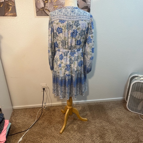 Lucky Brand Blue Floral Print Women’s Tiered Dress - Boho - Picture 6 of 11